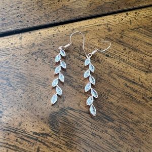 Rose gold clear crystal chandelier earrings